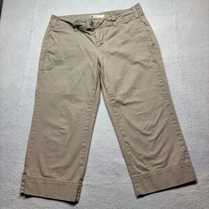 Gap Favorite Khaki Capri Pants Tan Beige 100% Cotton Cropped‎ Chinos Size 6 #375